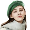 LADYBRO Winter Warm Rhinestone Green Beret Hats for Women 2