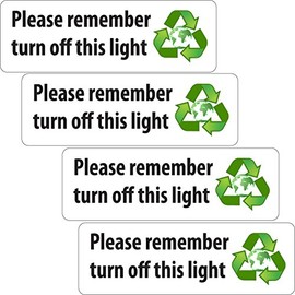 4X Please Remember Turn Off This Light Sticker Vinyl Label Business Factory Home