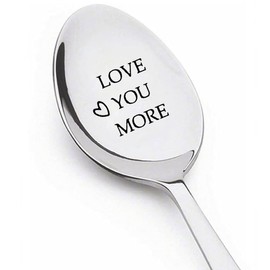 Christmas Birthday Gifts for Couple Best Friend Love You More Gifts Spoon for Grandma Husband Wife Anniversary Valentine's Day Gifts for Boyfriend Girlfriend Coffee Tea Spoons