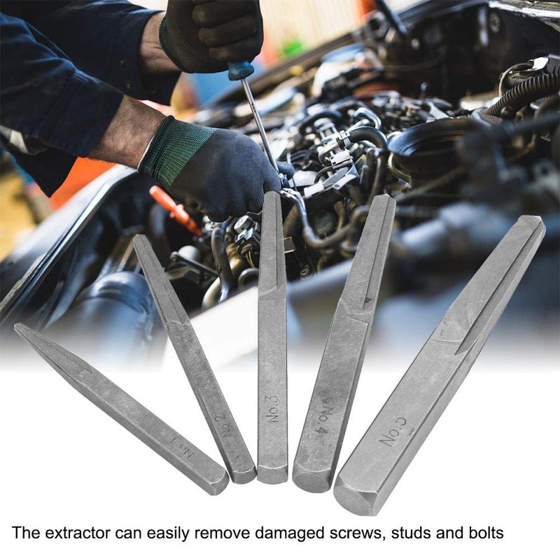 Ouitble Screw Extractor Set, 5 Pieces, Square Tap Extractor Set,