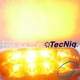 TecNiq 2 Amber 6" Flashing Strobe Warning Oval HI VIS Grommet Pigtail LED Lights