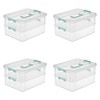 Sterilite Stack & Carry 2 Layer Box Small Storage, Clear