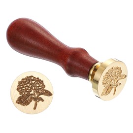 PATIKIL Flower Wax Seal Stamp, Sealing Wax Stamp Classic Retro Removable Brass Head Wooden Handle for Envelope Invitation Cards, Brown