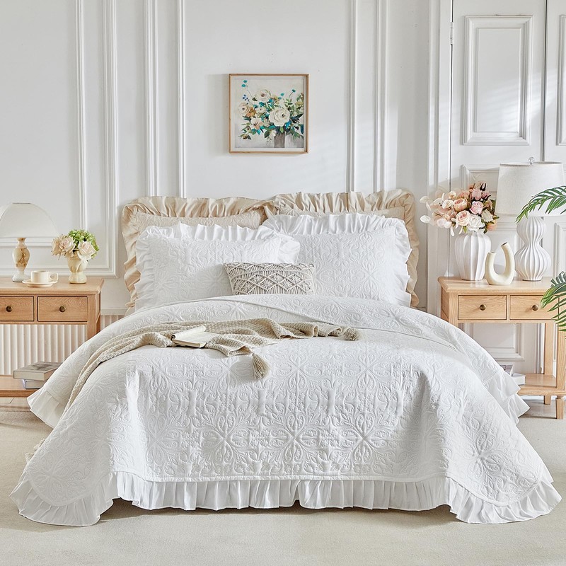Ruffles Quilt Set Queen Size 96 * 96in - 3