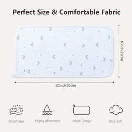 Susurration Muslin Burp Cloths, Soft Baby Burping Cloths for Unisex Boys and Girls, Newborn Essentials Large Extra Absorbent Washcloths, 20x10in, 6 Pack