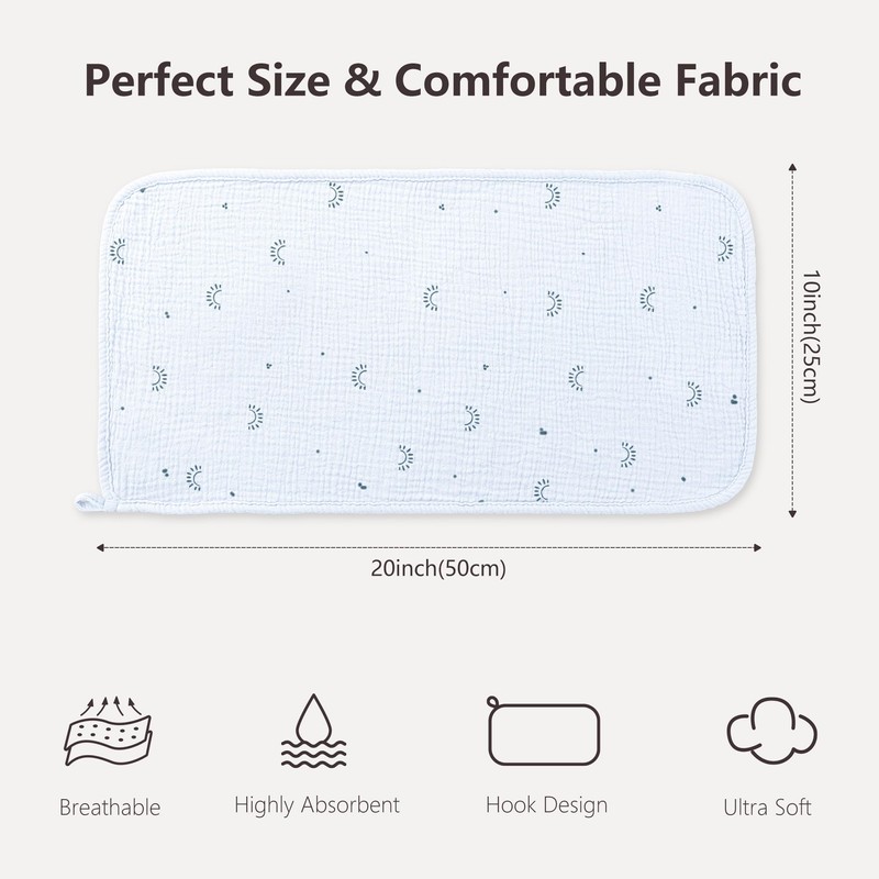 Susurration Muslin Burp Cloths, Soft Baby Burping Cloths for Unisex
