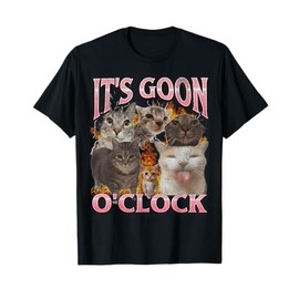 Gooning O'clock Funny Cat Meme Bootleg Graphic T-Shirt