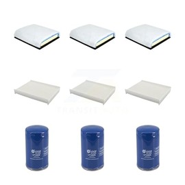 PUR 3x Air + 3x Cabin + 3x Engine Oil Filter (9 Total) Kit Replacement For Ford F-350 Super Duty F-250 F-450 F-550 With O.E. Part Number LC349601BC Square 6.7L KFM-105108