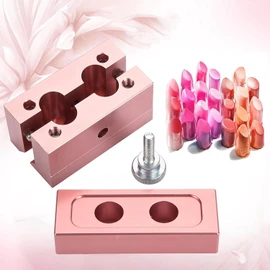 Herramienta de Molde de Pintalabios DIY, Juego de Moldes de Pintalabios DIY, Fabricante de Bálsamo Labial, Molde de Silicona para Hacer Pintalabios, Molde Cosmético DIY para Tubo (2 agujeros)