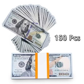 Prop Money 100 Dollars, Counterfeit Money Notes, Play Money for Children, Money Dollar Fake Notes, Money Prop Copy, Fake Money, Dollar Notes, for Birthday Parties, Board Games (Pack of 150)