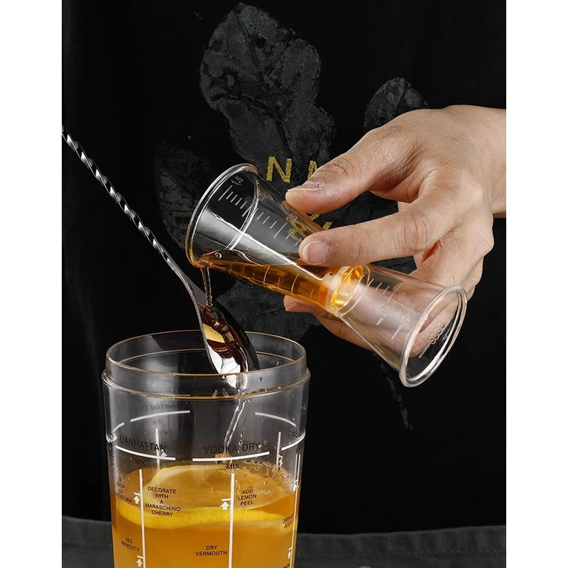 3PCS Plastic Double Head Jigger Cocktail Drink Measure Cup for