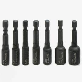 Tap Socket Screw Tap Socket 7 Socket Adapter Hex Shank Socket Adapter 1/4 50mm Hex Shank M4/M5/M6/M8/M10/M12/M14 Alloy Steel Air Driver Socket DIY Mold Making Auto Repair Sleeve Accessory