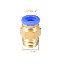 sourcing map Straight Pneumatic Push to Quick Connect Fittings 1/4" G Male x 8mm Tube OD 5pcs