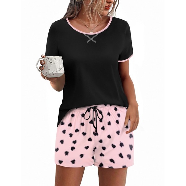 Ekouaer Women's Pyjamas Shorts Set Summer Pjs Set Two Piece
