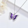 OUTANG Butterfly Pendant Necklace with Synthetic Birthstone Butterfly Jewelry Gift