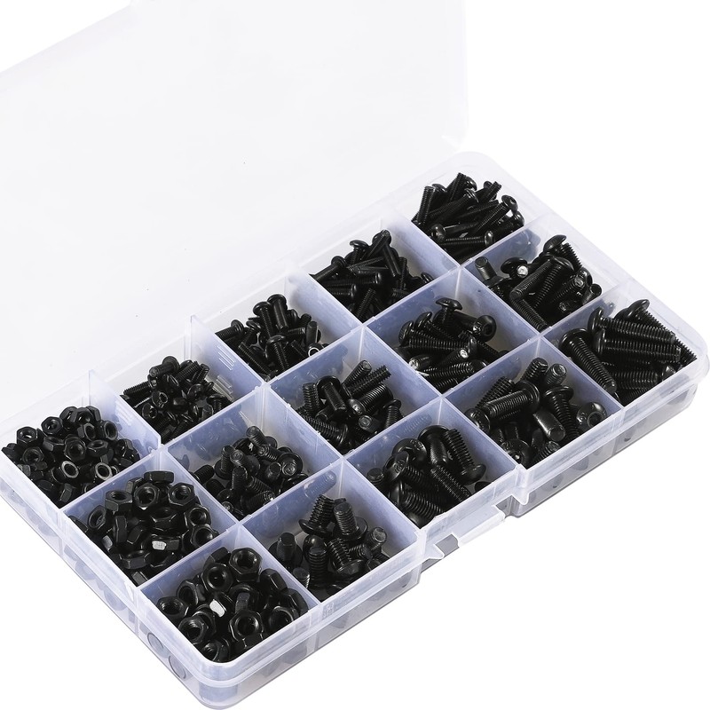 Cicidorai 520Pcs M3 M4 M5 10.9 Grade Alloy Steel,Button Head