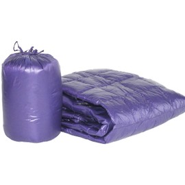 PUFF 50" x 70" High Loft Down Indoor/Outdoor Water Resistant Throw with Extra Strong Nylon Cover, Purple