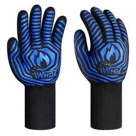 WHDZ BBQ Gloves Heat Resistant Oven Gloves 1472℉Durable Fireproof Food Grade Kitchen Grill Gloves for Cooking, Baking, Barbeque, Welding, Cutting, Blue