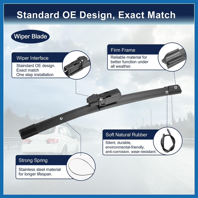 A ABSOPRO Rear Windshield Wiper Blade Arm Set for Ford