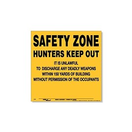 Voss Signs® Yellow Polyethylene Safety Zone Hunters Keep Out Signs (50 Pack)