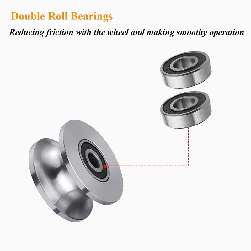 Sliding Gate Rollers Stainless Steel U Groove Wheel Heavy Duty