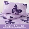 ARTALL 4-Piece Butterfly Print Full Size Sheet Set, Soft Microfiber