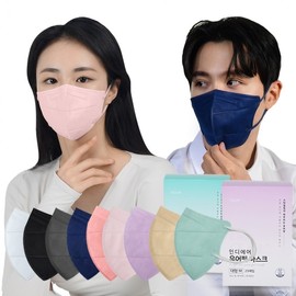 [Price Drop] 3 New Colors Added / Flat Ear Loops / 2D Indi Air YourFit Bird Beak Shape Color Mask, 25 Count / 9 Colors / Large L, M Large M Pink 25 Count 2ea