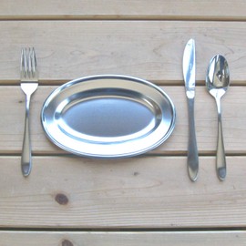 Nagao 92108 Tsubamesanjo Oval Plate, 8 Inches, 7.7 inches (19.5 cm), 18-0 Stainless Steel, Made in Japan