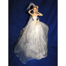 S.S.S Anna New Vintage Rare & Unique Nini Porcelain Bride Doll on Stand Item 5169 #3