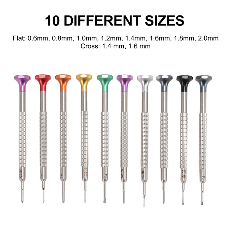 10pcs Professional Slotted Screwdriver Kit Multi Size Precision Screwdriver Set