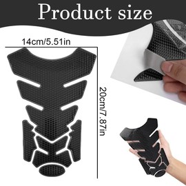 AOEVUIR Tank Pad 3D Carbon Look, Universally Compatible, Waterproof Paint Protection, for Car, Motorcycle Tank, 3D Motorcycle Tank Protection, Sport Sticker, Black