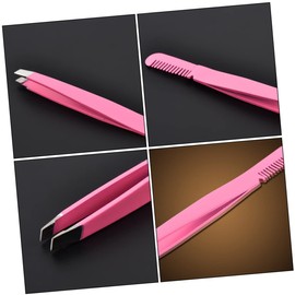 Healeved 8pcs Eyebrow Makeup Tool Diagonal Tweezers Comb and Eyebrow Brush Ergonomic Stainless Steel Clamps for Precise Hair Removal and Portable for Professional Personal Use