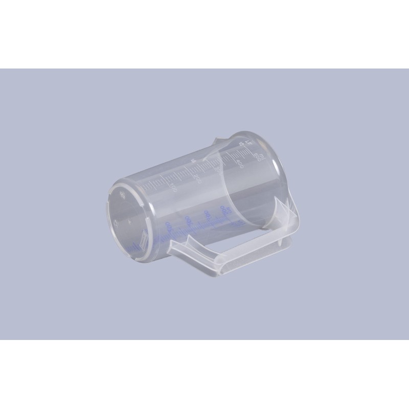 Hunersdorff 935000 Graduated Can with Closed Handle, White/Blue, 500 ml