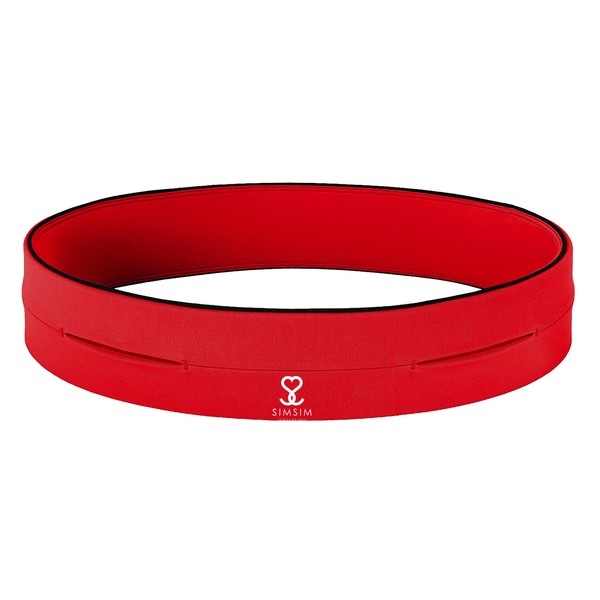 SimSimTrend 4 Hole Jogging Belt Red XL Bum Bag Running
