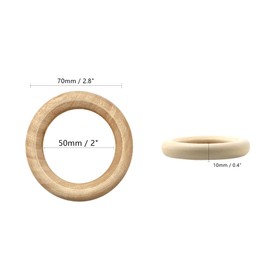AUXBC 20PCS Unfinished Wooden Rings, 70mm/2.8" Natural Smooth Wooden Circles Rings for DIY Craft Pendant Connectors Jewelry Making