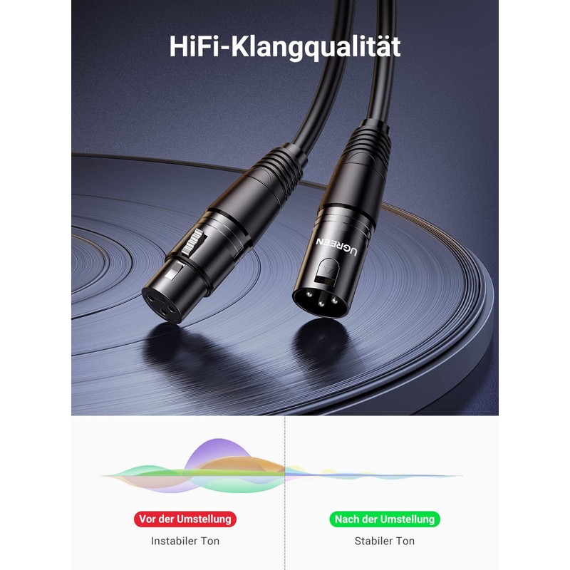 Ugreen Microphone Cable High Quality XLR Male to XLR Female