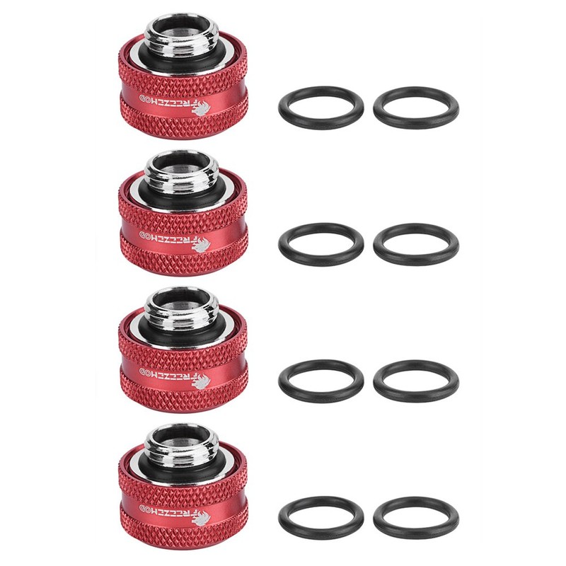 Richer-R 4pcs/6pcs Water Cooling Compression Connector for Rigid Acrylic Pipe,