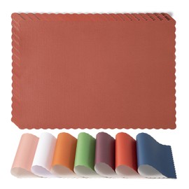 Fit Meal Prep 1000 Pack Disposable Paper Placemats, 14 x 10 Inch Red with Decorative Wavy Scalloped Edge for Restaurant Catering Dining Table, Baby Kids Birthday Parties