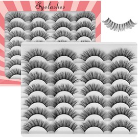 Pestañas Postizas 14 pares, Pestañas Postizas Kit Completo Dramático y Naturales 3D, Pestañas Postizas Fácil Aplicación y Largas Rizadas 13mm（No Incluidas Pegamento y Pinzas）