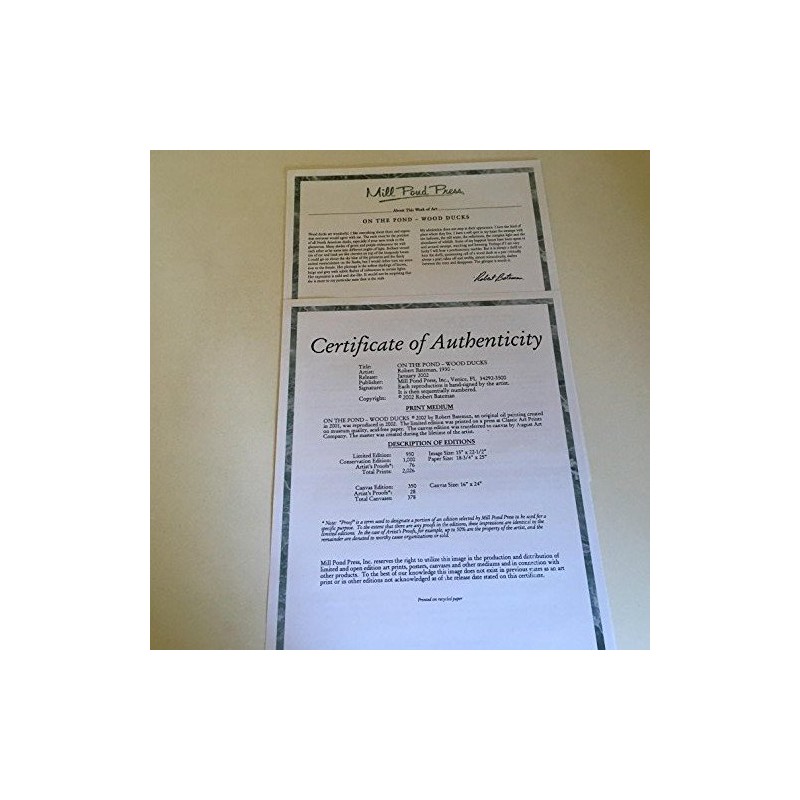 Limited Edition Print On The Pond-Wood Ducks-ROBERT BATEMAN