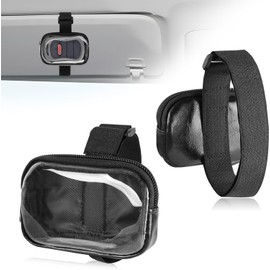 Soporte para abridor de puerta de cochera para visera, mini bolsa universal para puerta de cochera, llavero de control remoto, funda de visera ajustable para llavero de coche, lápices