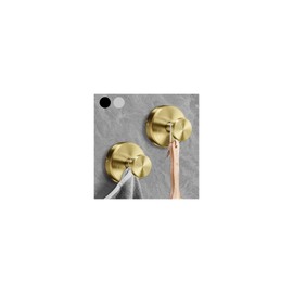 2024 New Suction Cup Hooks for Shower,Luxe Hold No-Drill Stainless Waterproof Suction Cup Hooks for Hanging up to 15lbs,Shower Hook for Inside Showers for Bathroom,Mounting on Glass Doors-Gold,2PCS