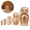 Kisangel Russian Stacking Dolls Handmade Wooden Nesting Dolls Double-Headed Eagle