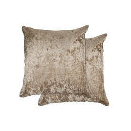 Lex's Linens Set of 2 Crushed Velvet Cushion Covers (Mink)