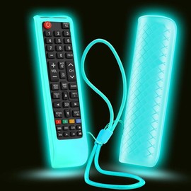 Case for  TV Remote, Cover for  Remote Control for  TV Universal Replacement  Sleeve  with Lanyard Glow in The Dark Blue - Color: Non-glow Black