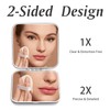 Compact Mirror for Purse, Metal Square Shell, Double-Sided 1X/2X Magnifying,