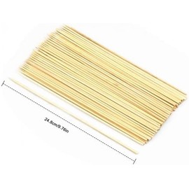 KT Bamboo Skewers, Wooden Barbecue Skewers, Natural Bamboo Skewers Sticks, Bamboo Sticks Shish, Bamboo Toothpicks, Bamboo Sticks for Barbecue, Kebabs, Fruits, Mushroom (10 inch 200pc)