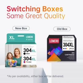Lemero 304XL Cartridges Compatible with HP 304 XL Printer Cartridges for HP DeskJet 3750 2630 3760 Envy 5030 5000 5032 5010, Black and Colour