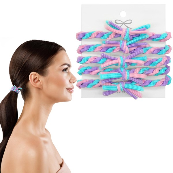 SwirlColor Women's Hair Scrunchie, 5 Pieces, Stylish Hair Bands, No Damage, Hair Bobbles for Thick Hair, Thin Hair