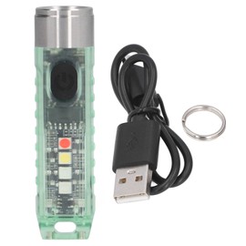 Keychain Flashlight 10 Lighting Modes 5LED TYPE C Fast Charging IP65 Waterproof Portable Keychain Light with Magnetic Base Green